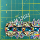 2 7/8" Gold/Teal/Purple AB Resin Iridescent Iron on Trim, IRT-074