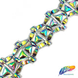2 1/8” Color AB Multi-Stone Iron on Trim, IRT-075