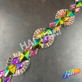 1 1/4” Multicolor Resin Stone Diamond Iron on Trim, IRT-083