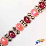 1 1/8" Oval/Round Colored Iron on Trim, IRT-011