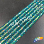 2 1/4" 6-row Baguette Rhinestone Iron on Trim, IRT-129