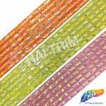 2 1/4" 6-row Baguette Rhinestone Iron on Trim, IRT-129 Neon