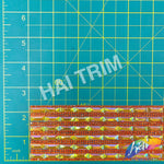 2 1/4" 6-row Baguette Rhinestone Iron on Trim, IRT-129 Neon