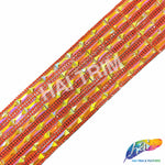 2 1/4" 6-row Baguette Rhinestone Iron on Trim, IRT-129 Neon