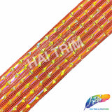 2 1/4" 6-row Baguette Rhinestone Iron on Trim, IRT-129 Neon