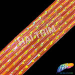 2 1/4" 6-row Baguette Rhinestone Iron on Trim, IRT-129 Neon