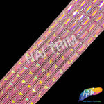 2 1/4" 6-row Baguette Rhinestone Iron on Trim, IRT-129 Neon