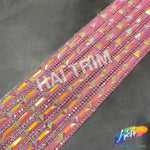 2 1/4" 6-row Baguette Rhinestone Iron on Trim, IRT-129 Neon