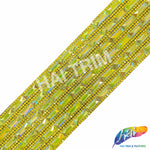 2 1/4" 6-row Baguette Rhinestone Iron on Trim, IRT-129 Neon