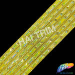 2 1/4" 6-row Baguette Rhinestone Iron on Trim, IRT-129 Neon
