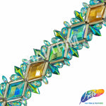 2” Color AB Diamond Stone Iron on Trim, IRT-131