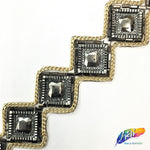 1 7/8" Multicolored Diamond Iron on Trim, IRT-013