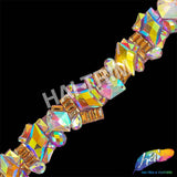 1 3/4” Red AB/Yellow AB/Rose Gold Iron on Trim, IRT-142