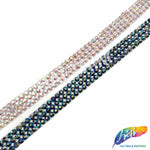 3/8" 3-Row Crystal AB Rhinestone Iron On Trim, IRT-151