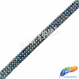 3/8" 3-Row Crystal AB Rhinestone Iron On Trim, IRT-151