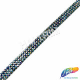 3/8" 3-Row Crystal AB Rhinestone Iron On Trim, IRT-151