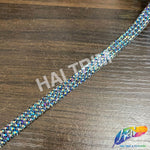 3/8" 3-Row Crystal AB Rhinestone Iron On Trim, IRT-151