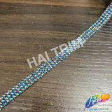 3/8" 3-Row Crystal AB Rhinestone Iron On Trim, IRT-151