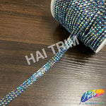 3/8" 3-Row Crystal AB Rhinestone Iron On Trim, IRT-151