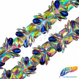 2 1/4" Multicolor Purple AB Spike Iron On Trim, IRT-157