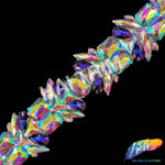 2 1/4" Multicolor Purple AB Spike Iron On Trim, IRT-157