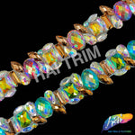 1 3/8" Multicolored Resin Stone Iron On Trim, IRT-173