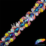 1 3/8" Multicolored Resin Stone Iron On Trim, IRT-176