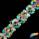 1 3/8" Multicolored Resin Stone Iron On Trim, IRT-176