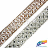 5/8" Crystal/Pearl Rhinestone Iron On Trim, IRT-177