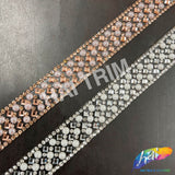 5/8" Crystal/Pearl Rhinestone Iron On Trim, IRT-177