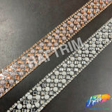 5/8" Crystal/Pearl Rhinestone Iron On Trim, IRT-177