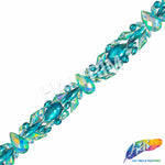 1" Aqua AB/Turquoise Resin Stone Iron On Trim, IRT-184