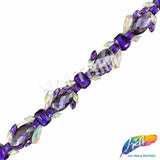 1 1/4" Purple/Crystal AB Resin Stone Iron On Trim, IRT-185