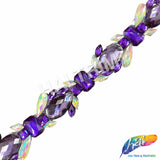 1 1/4" Purple/Crystal AB Resin Stone Iron On Trim, IRT-185