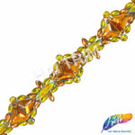 1 1/2" Yellow AB/Orange Resin Stone Iron On Trim, IRT-187