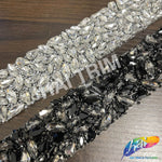 1 3/4" Chunky Crystal Rhinestone Iron On Trim, IRT-194