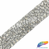 1 3/4" Chunky Crystal Rhinestone Iron On Trim, IRT-194