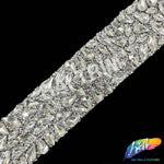 1 3/4" Chunky Crystal Rhinestone Iron On Trim, IRT-194