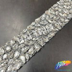 1 3/4" Chunky Crystal Rhinestone Iron On Trim, IRT-194