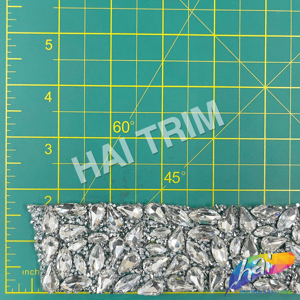 3/8 3-Row Crystal AB Rhinestone Iron On Trim, IRT-151 – Hai Trim & Feathers