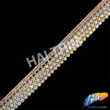3/4" Crystal AB/Peach Rhinestone Iron On Trim, IRT-204
