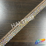 3/4" Crystal AB/Peach Rhinestone Iron On Trim, IRT-204