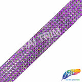 1 1/4" 6-row Purple AB Acrylic Rhinestone Iron On Trim, IRT-213