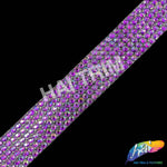 1 1/4" 6-row Purple AB Acrylic Rhinestone Iron On Trim, IRT-213