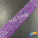 1 1/4" 6-row Purple AB Acrylic Rhinestone Iron On Trim, IRT-213