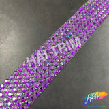 1 1/4" 6-row Purple AB Acrylic Rhinestone Iron On Trim, IRT-213