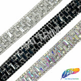 7/8" Crystal Jewel Rhinestone Iron On Trim, IRT-215