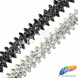 1" Spike Jewel Rhinestone Iron On Trim, IRT-216