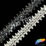 1" Spike Jewel Rhinestone Iron On Trim, IRT-216