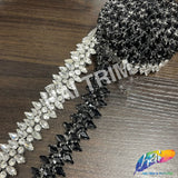 1" Spike Jewel Rhinestone Iron On Trim, IRT-216